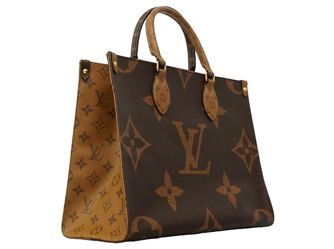 Borsa Tote Louis Vuitton Monogram Giant Reverse OnTheGo MM Marrone - vista 2