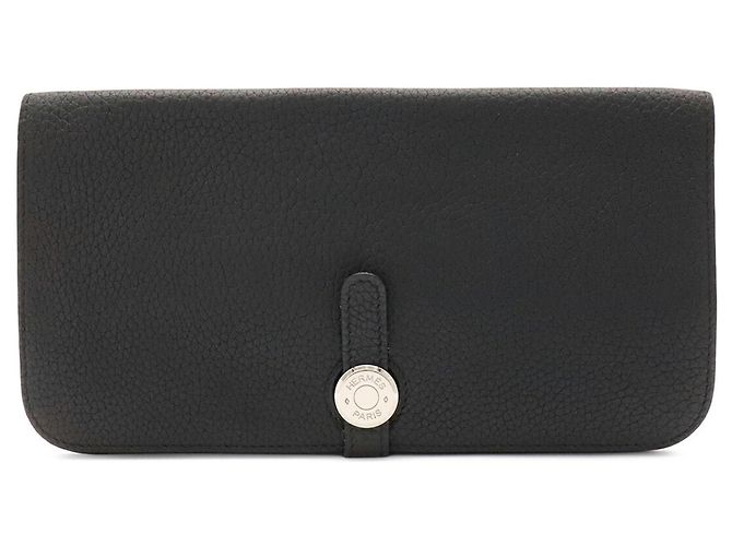 Hermès Portafoglio bi-fold Hermes Dogon Rect Verso Long in pelle Togo nera Nero - vista 2