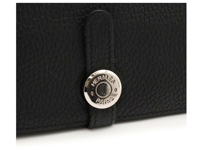 Hermès Portafoglio bi-fold Hermes Dogon Rect Verso Long in pelle Togo nera Nero - vista 5