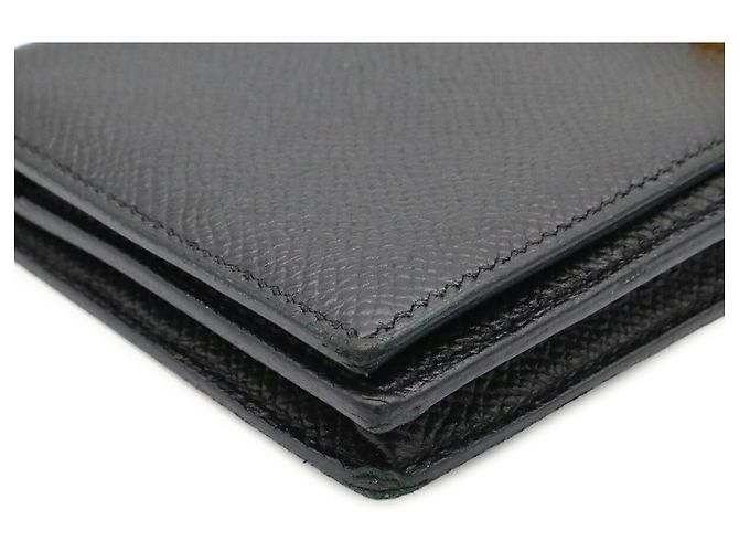Hermès Cartera larga bi-fold Hermes Bearn Soufflé Negro - vista 4