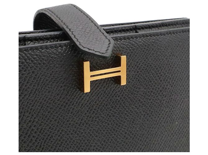 Hermès Cartera larga bi-fold Hermes Bearn Soufflé Negro - vista 5