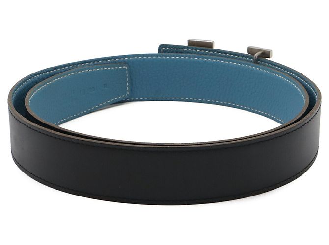 Hermès Hermes H-Martre Wendelgürtel mit H-Schnalle Schwarz Blau - Ansicht 3