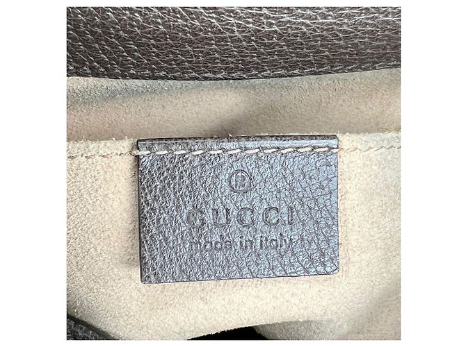 Borsa secchiello piccola Gucci GG Supreme Ophidia Web marrone - vista 10