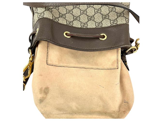 Borsa secchiello piccola Gucci GG Supreme Ophidia Web marrone - vista 6