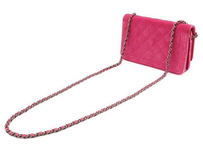 Portafoglio con catena Chanel Boy Rosa - vista 2