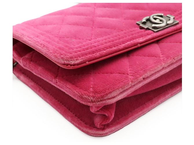 Portafoglio con catena Chanel Boy Rosa - vista 3