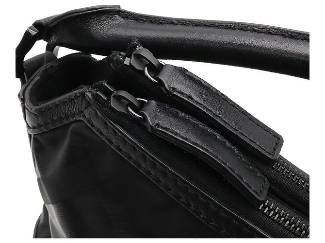 Borsa a tracolla Burberry Shadow Check Nero - vista 7