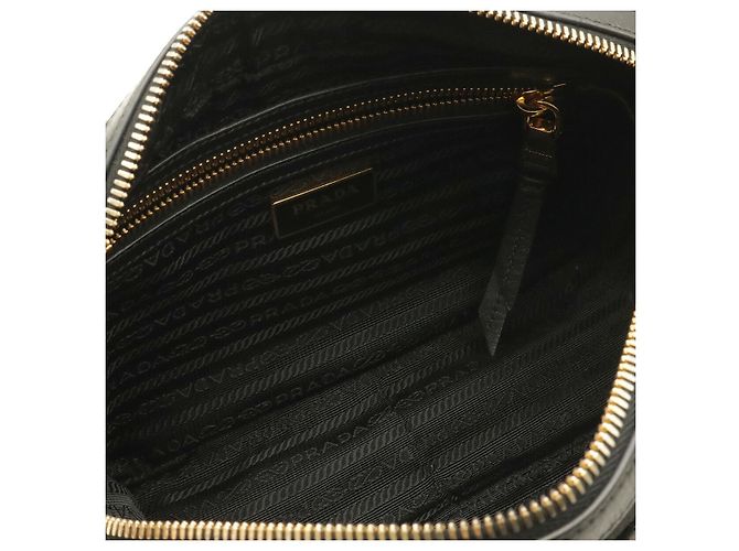 Borsa a tracolla Prada in nastro jacquard con logo Nero - vista 7