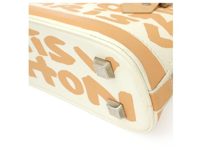 Borsa Louis Vuitton Graffiti Alma PM Marrone Beige - vista 3
