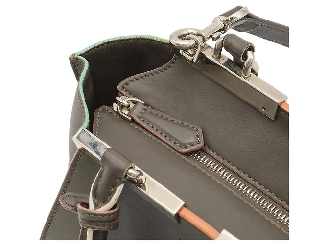 Borsa 2-Way Fendi Petit Trois Jour Mini Grigio - vista 5