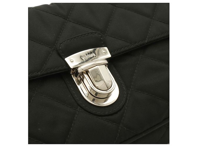 Borsa a tracolla Prada in nylon trapuntato Nero - vista 4
