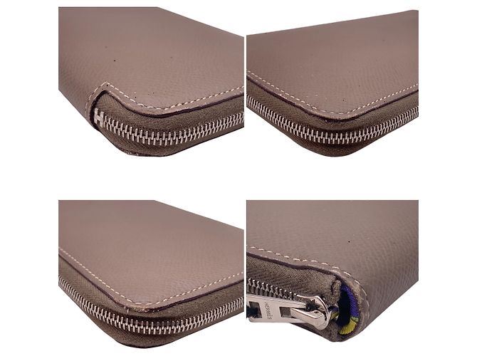 Hermès Portafoglio in pelle Hermes Azap Grigio - vista 4