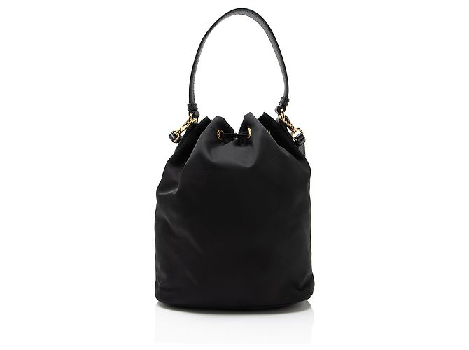 Prada Re-Nylon Duet Beuteltasche mit Kordzug Schwarz - Ansicht 3