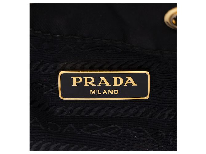 Prada Re-Nylon Duet Beuteltasche mit Kordzug Schwarz - Ansicht 7