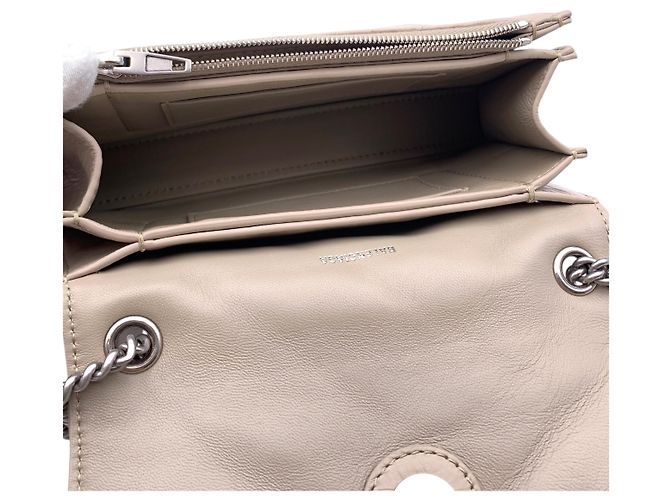 Hourglass Borsa a tracolla Crush in pelle Balenciaga Marrone Beige - vista 5