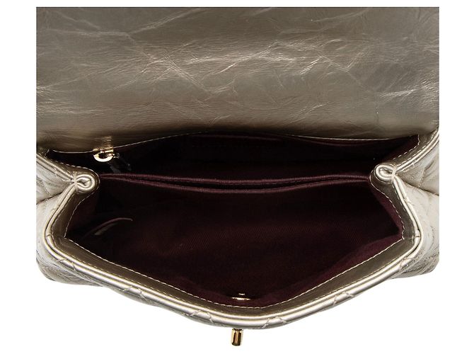 Gabrielle Sac Chanel Coco Top Handle Medium Flap Bag en veau vieilli métallisé Doré - vue 7