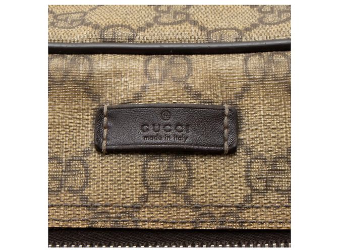 Borsa Messenger Gucci GG Supreme con zip frontale Marrone Beige - vista 9