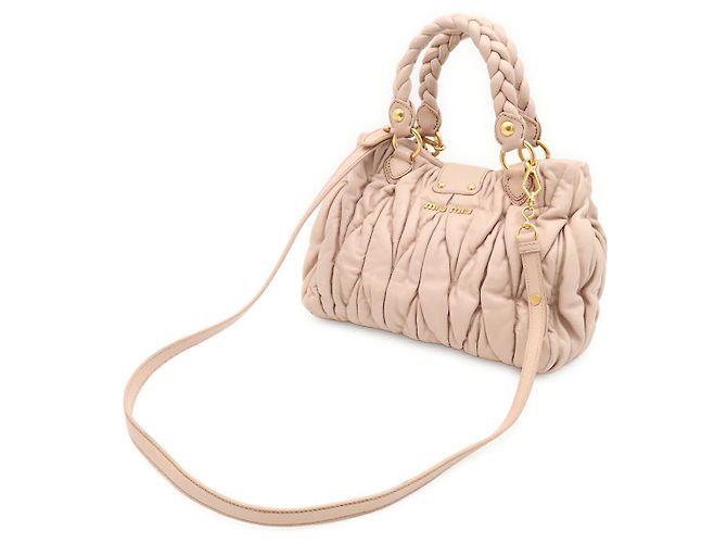 Borsa Miu Miu Matelassé Gather Rosa - vista 2