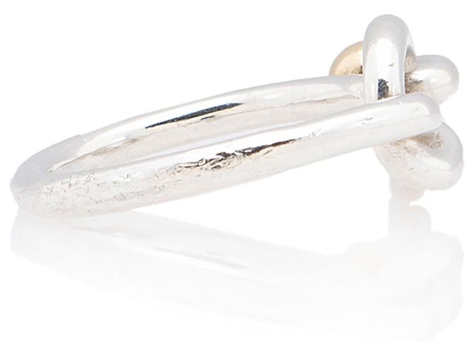 Tiffany & Co. Love Knot Ring aus Sterlingsilber und 18k Gold mit Haken- und Ösenverschluss - Größe 4 1/4 Golden Metallisch - Ansicht 2