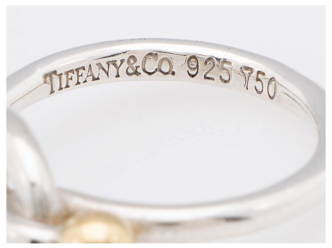 Tiffany & Co. Love Knot Ring aus Sterlingsilber und 18k Gold mit Haken- und Ösenverschluss - Größe 4 1/4 Golden Metallisch - Ansicht 4