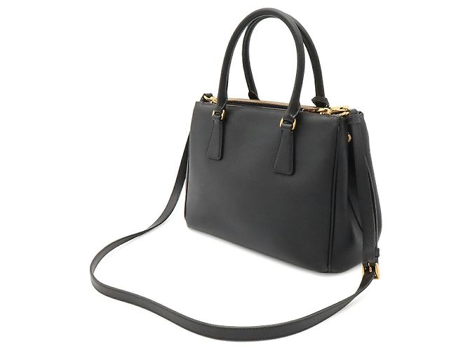 Borsa Prada Galleria Triangle Logo Nero - vista 2