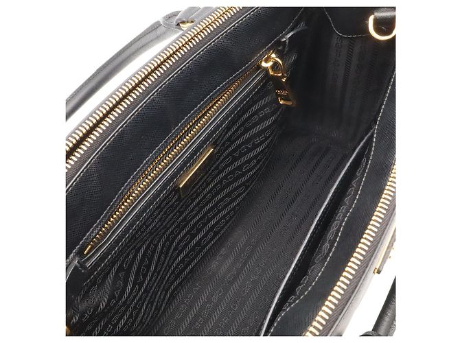 Borsa Prada Galleria Triangle Logo Nero - vista 6