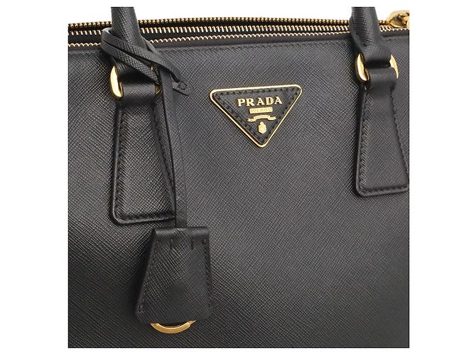Borsa Prada Galleria Triangle Logo Nero - vista 7