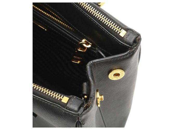 Borsa Prada Galleria Triangle Logo Nero - vista 9