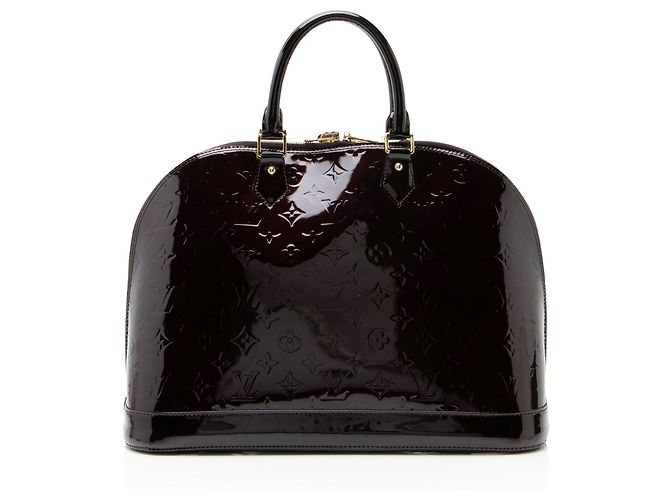 Borsa Satchel Louis Vuitton Monogram Vernis Alma GM Rosso - vista 3