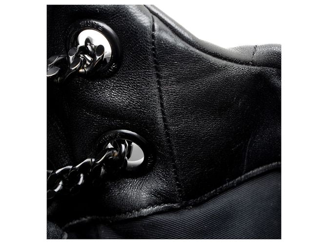 Autre Marque Saint Laurent Lambskin Monogram Puffer LouLou Medium Shoulder Bag Black - view 10