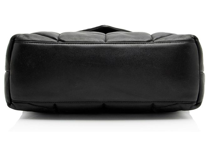 Autre Marque Saint Laurent Lambskin Monogram Puffer LouLou Medium Shoulder Bag Black - view 4