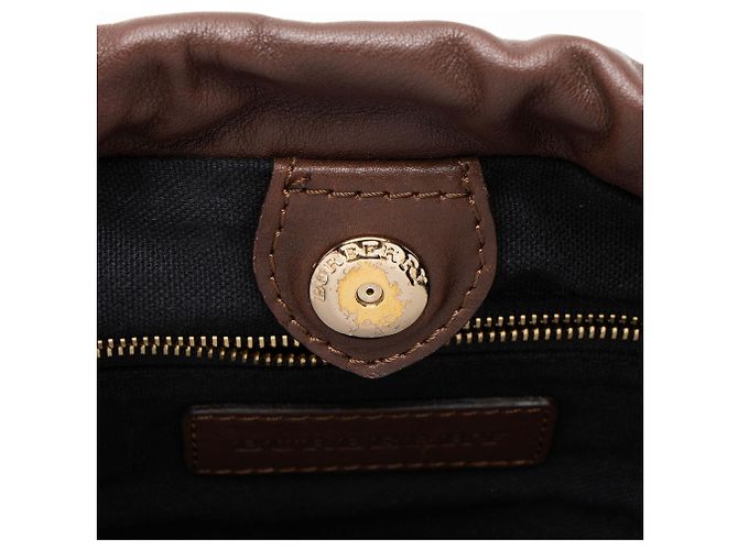 Borsa a tracolla Burberry House Check Leather Little Crush Marrone Beige - vista 10