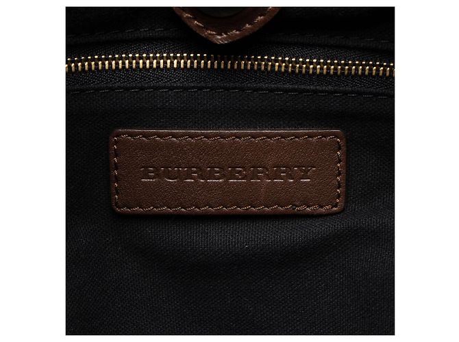 Borsa a tracolla Burberry House Check Leather Little Crush Marrone Beige - vista 8