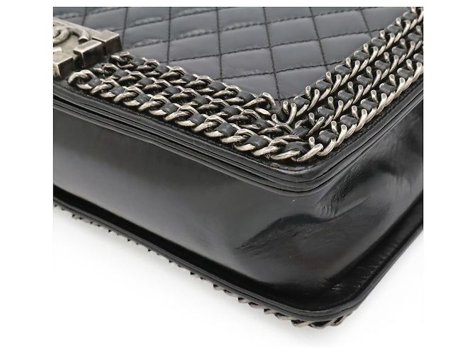 Borsa a tracolla con catena Chanel Boy Matelassé Blu - vista 3