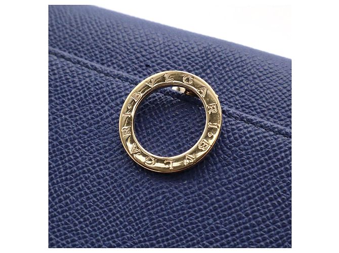 Bulgari Portafoglio lungo Bvlgari Logo Clip Blu - vista 4