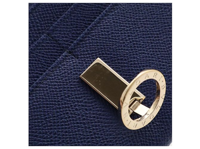 Bulgari Portafoglio lungo Bvlgari Logo Clip Blu - vista 5