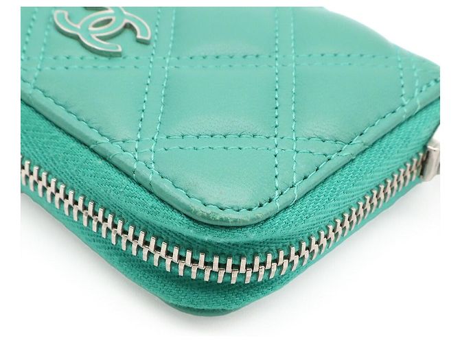 Monedero Chanel Matelassé Coco Mark Zip Verde - vista 3