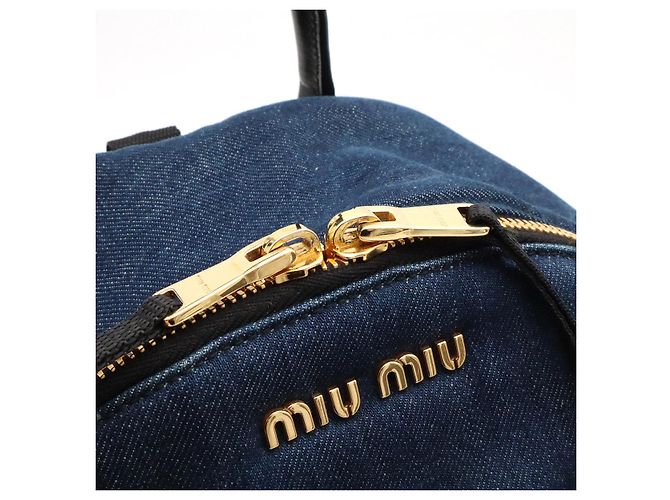 Miu Miu Denim-Rucksack Blau - Ansicht 6