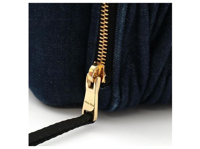 Miu Miu Denim-Rucksack Blau - Ansicht 7