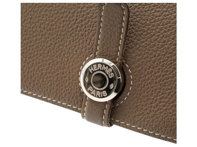 Hermès Portafoglio lungo Hermes Dogon Marrone Beige - vista 4