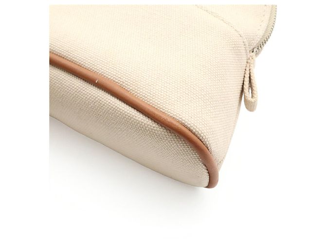 Pochette Hermès Bolide Marrone Beige in Tela - vista 3