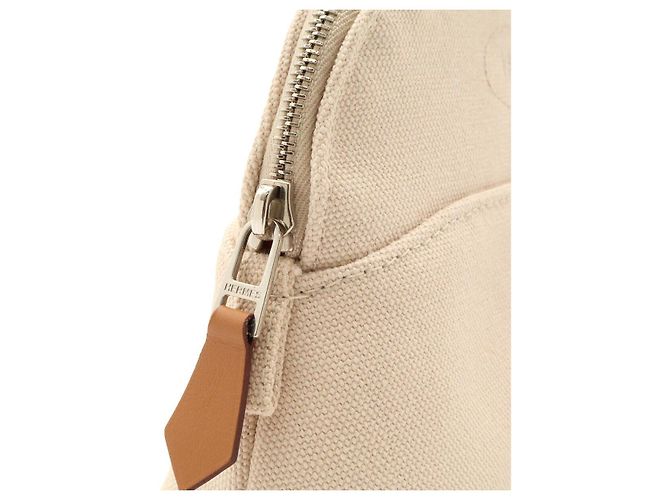 Pochette Hermès Bolide Marrone Beige in Tela - vista 4