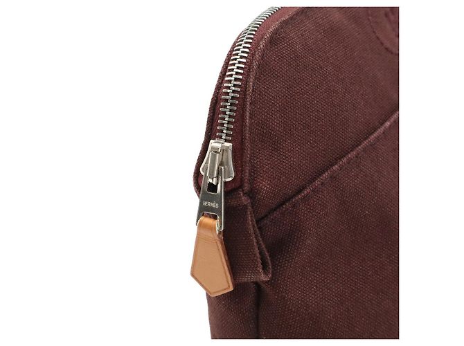 Pochette Hermès Bolide Marrone Canvas - vista 4