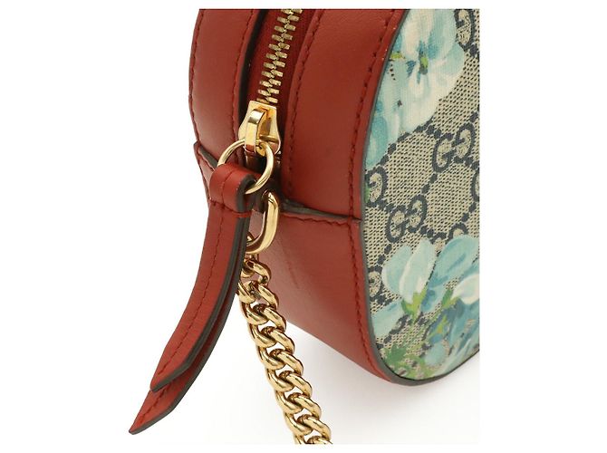 Borsa a tracolla con catena Gucci GG Blooms Marrone Beige - vista 4