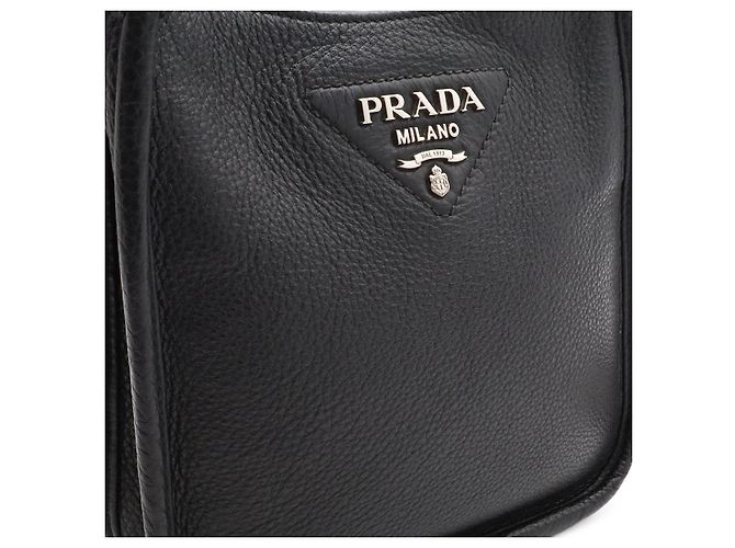 Bolsa de Ombro Prada Vittello Dyno Soft Preto - vista 6