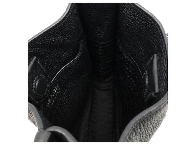 Bolsa de Ombro Prada Vittello Dyno Soft Preto - vista 7