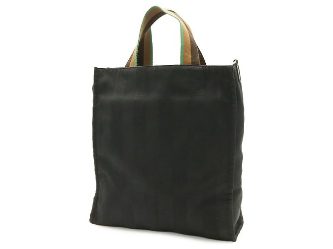 Saco Tote Fendi Logo Preto de Nylon - vista 2