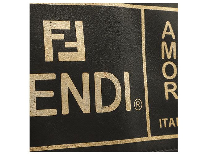 Saco Tote Fendi Logo Preto de Nylon - vista 4