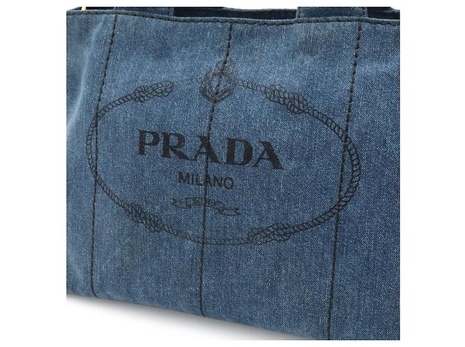 Saco Tote Prada Canapa Azul - vista 9