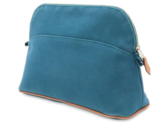 Pochette Hermès Bolide Blu in Tessuto - vista 2